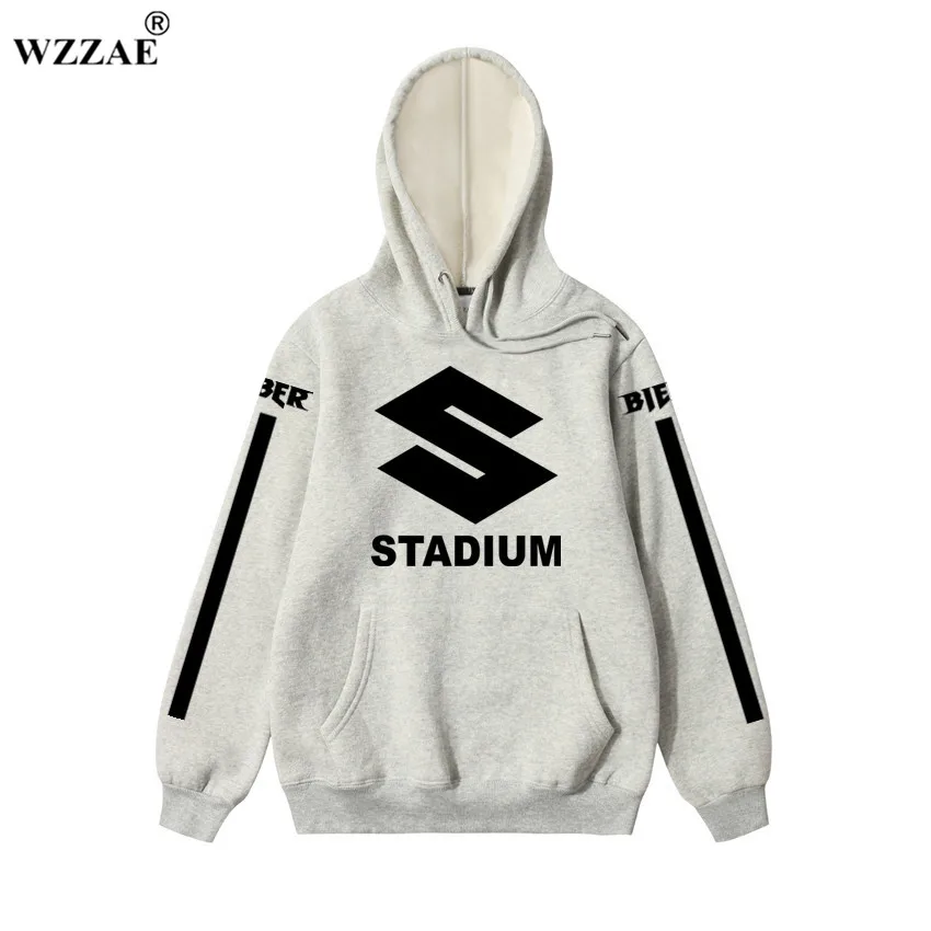 2018 New Design JUSTIN BIEBER STADIUM TOUR 2018 Men Hoodies Hip Hop Fashion Casual Blacck Stripe Purpose Tour Sweatshirts S-XXL