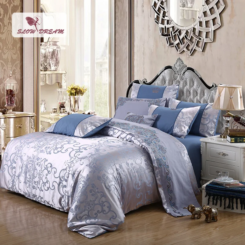 

SlowDream Bedding Set Luxury Euro Style Bed Linen Set 4PCS Bed Sheet Pillowcases Bedspread Double Queen Duvet Cover Set Bedding