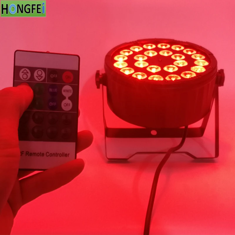 

24x12w Remote control led par light rgbw 4in1 12w flat par light dmx512 professional stage lighting equipment