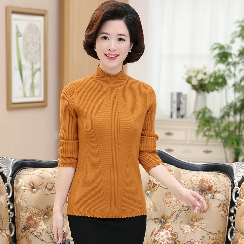 WAEOLSA Chinese Woman Soft Textured Knit Sweaters Autumn Womens Turtleneck Pullovers Knitwear Lady Slim Fit Sweaters Pull Femme WAEOLSA Chinese Woman Soft Textured Knit Sweaters Autumn Womens Turtleneck Pullovers Knitwear Lady Slim Fit Sweaters Pull Femme