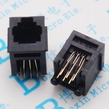 

Vertical RJ11 Socket 52-6P6C RJ12 Telephone Socket 6-Pin Crystal Head Socket Female 180-Degree Vertical