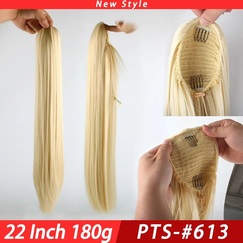 Pageup 22 ”длинные прямые синтетические волосы на завязках на заколках для наращивания волос из высокотемпературного волокна