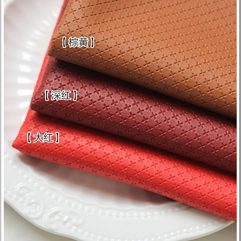 

modern style Classical Cross pattern Faux Leather Fabric for DIY bag and notebook DIY pu materials A79