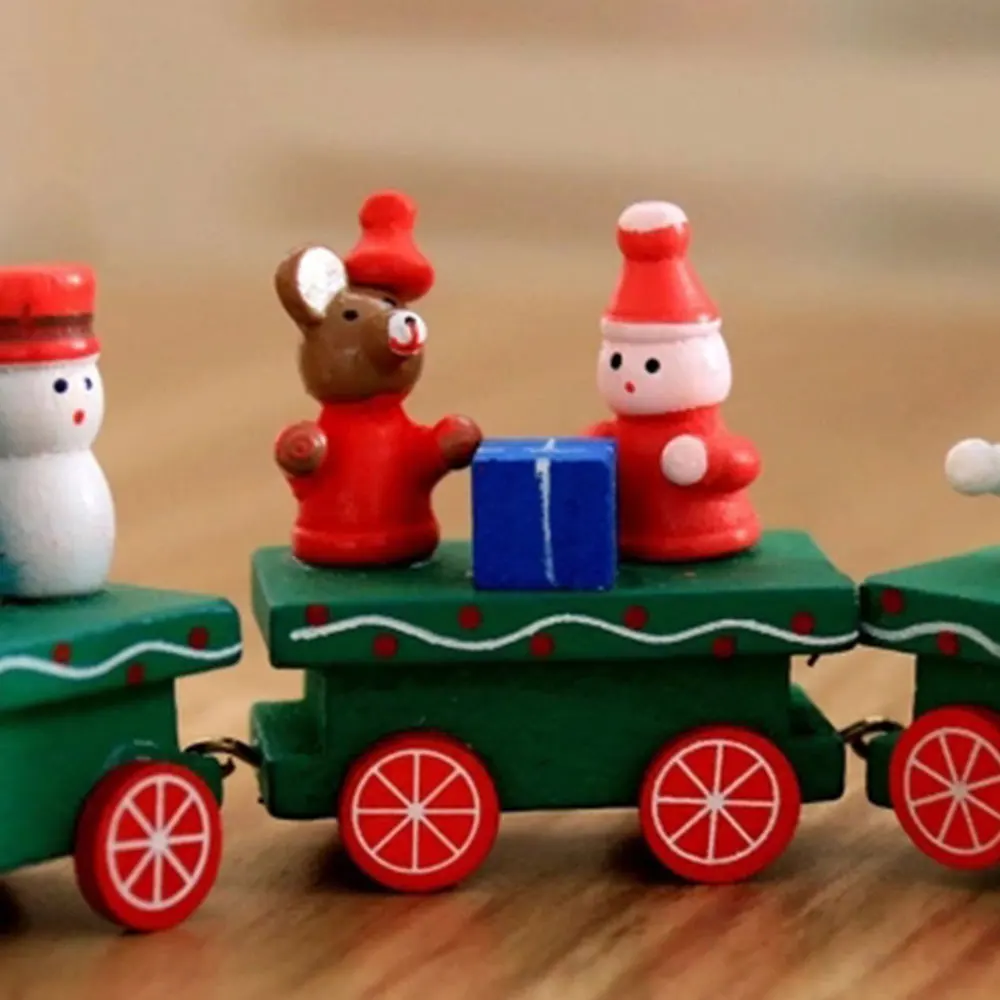 Деревянный поезд автомобиль детские рождественские подарки Рождественские украшения творческие Обои для рабочего стола