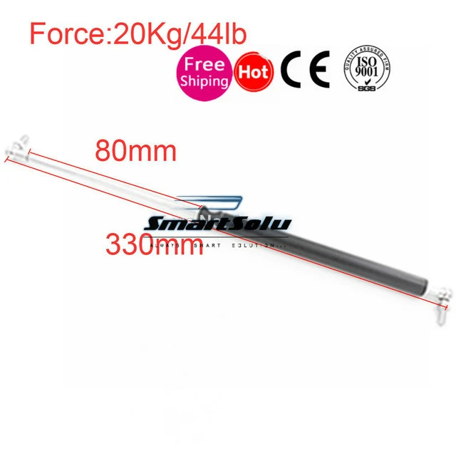 

free shipping 2pcs/lot 20KG/44lb Force 80*330mm Gas Spring Ball Studs Lift Strut Damper for Furniture Car Gas Strut Door 330mm