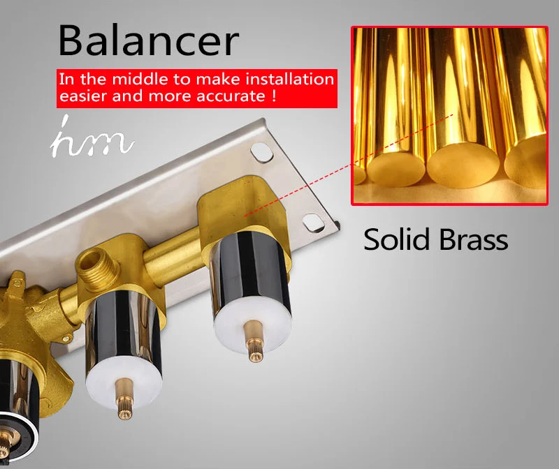 Bathroom Shower Valve Large Water Flow Solid  Shower Accessories 5 ways Chrome Brass Panel Diverter Faucet Tap Shower Controller (15)