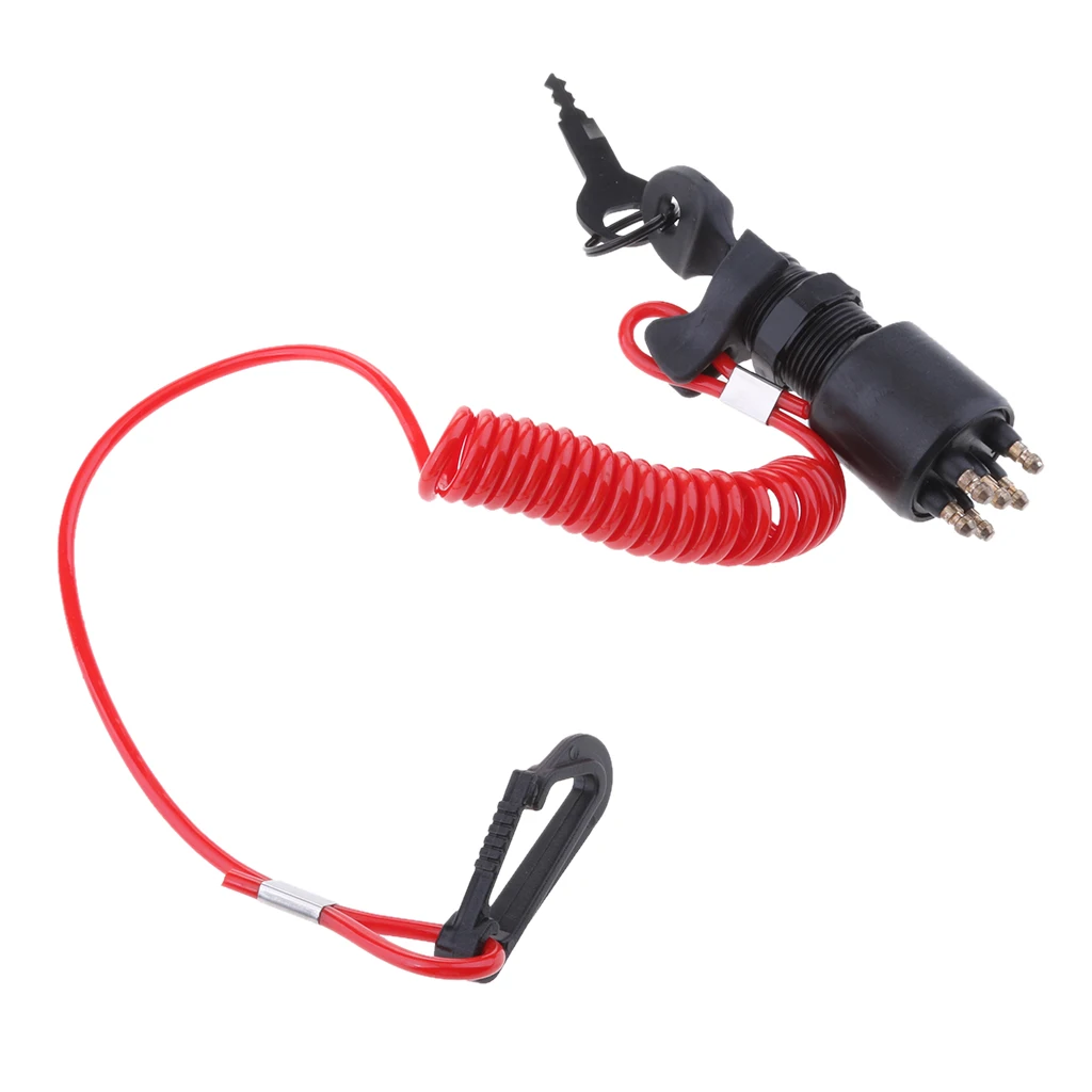 Ignition Switch Key w/Lanyard for OMC BRP 1996 Up Johnson Evinrude 5005801