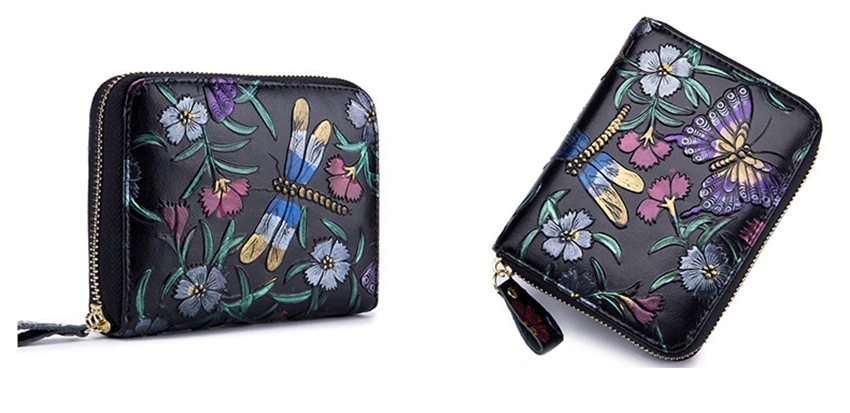 Модный высококачественный Женский кошелек с трехмерным тиснением из натуральной кожи, деловая сумка-Органайзер для кредитных карт