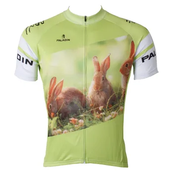 

Free shipping 3D Realistic Rabbit Men Green Short Sleeve Cycling Jersey Polyester Quick Dry Riding Clothes Size S,M,L,XL,XXL,3XL