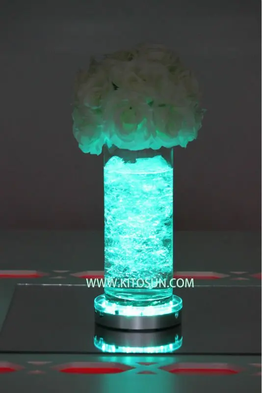 10 шт. DHL Перезаряжаемые RGB Дистанционное Управление 6 дюймов круглые бутылки Таблица Центральным свет База Для Свадебные украшения