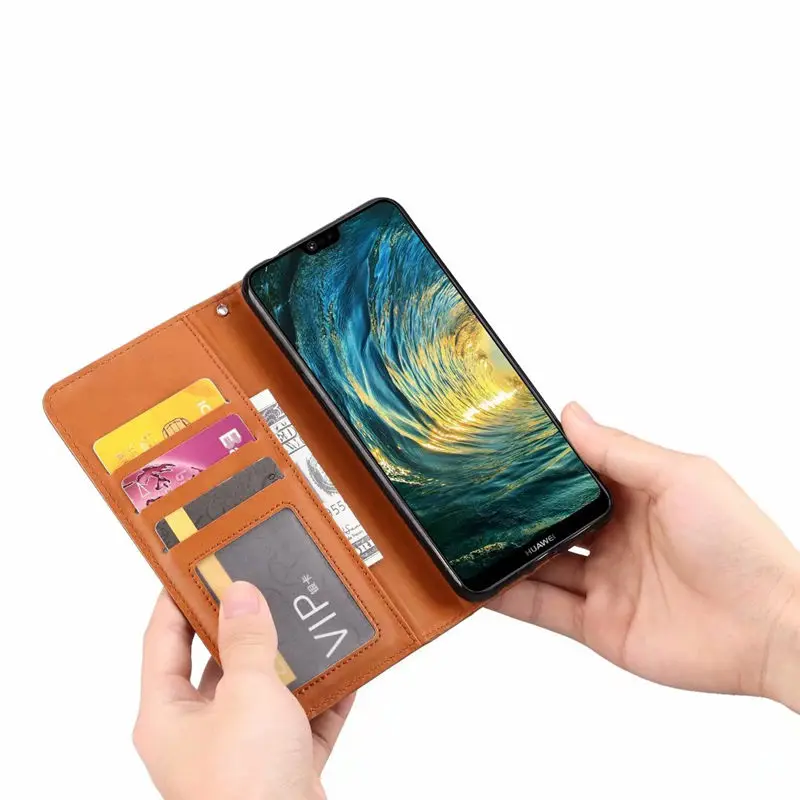 Чехол для Huawei P30 Pro с отделением карт откидной из искусственной кожи + ТПУ P30/P30 Lite