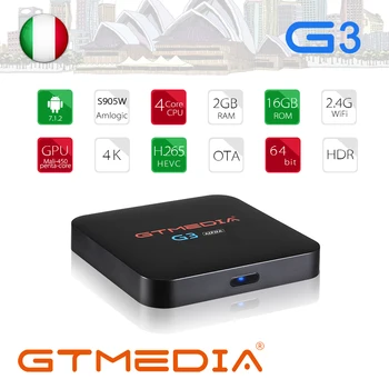 

GTMEDIA G3 TV BOX Smart 4K Bluetooth 4.0 Android 7.1 2G/16G Netflix Media Player HDCP1.4/2.0 DRM Widenvine L1