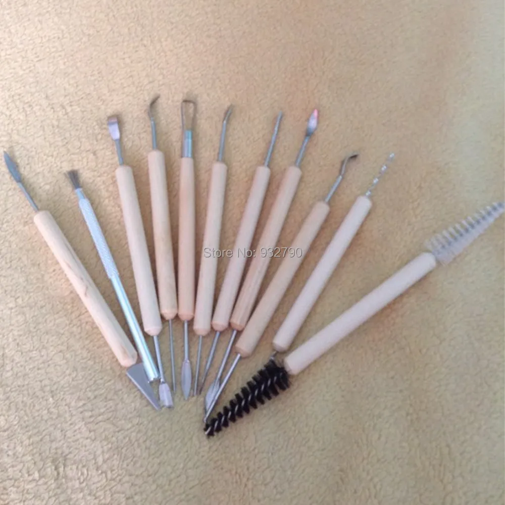 11pcs Polymer Clay Sculpting Tool Set Wood Models Art Projects Pottery