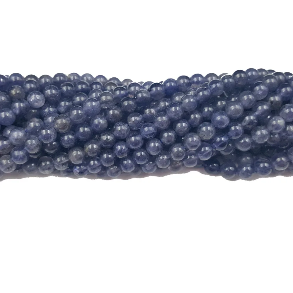 

Lii Ji Natural Iolite Round shape 6mm DIY Jewelry Making Bracelet or Necklace Approx 39cm