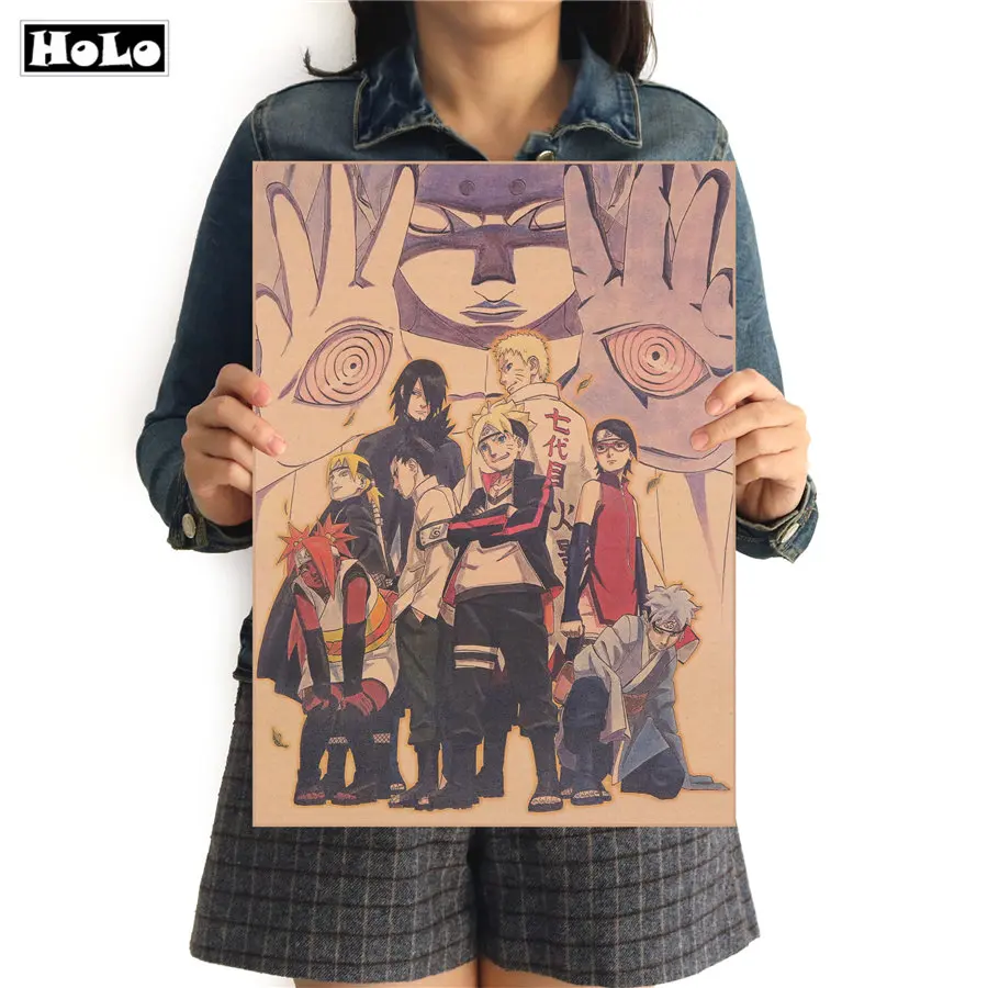 

Naruto C Style Classic Kraft Paper Poster Japanese Cartoon Comic Retro Print Painting Home Decor Wall Sticker FHD 42.5x30.5cm
