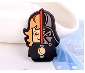 4 Креативные рисунки из мультфильма ПВХ значки Детская Брошь красивые безопасные булавки мультфильм Мастер Йода значки - Цвет: 4