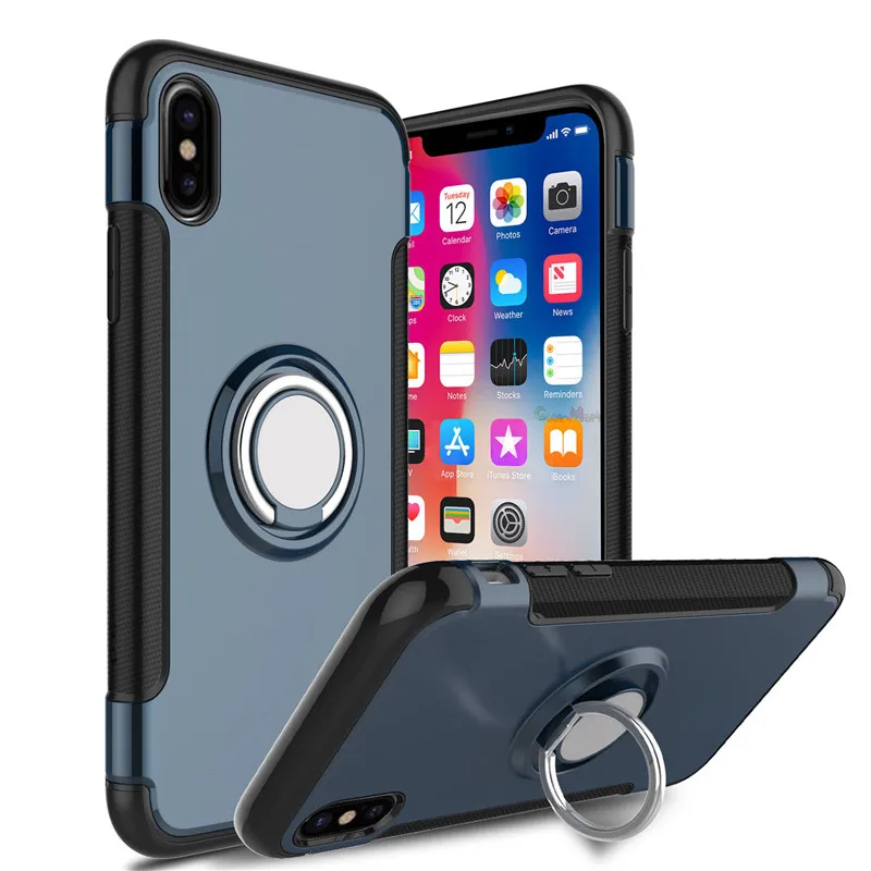 Shockproof Armor Case For Samsung Galaxy Note 9 S9 S8 Plus S7 S6 Car Ring Holder Stand Cover For iphone XS MAX X 8 7 6 6S Plus iphone se wallet case