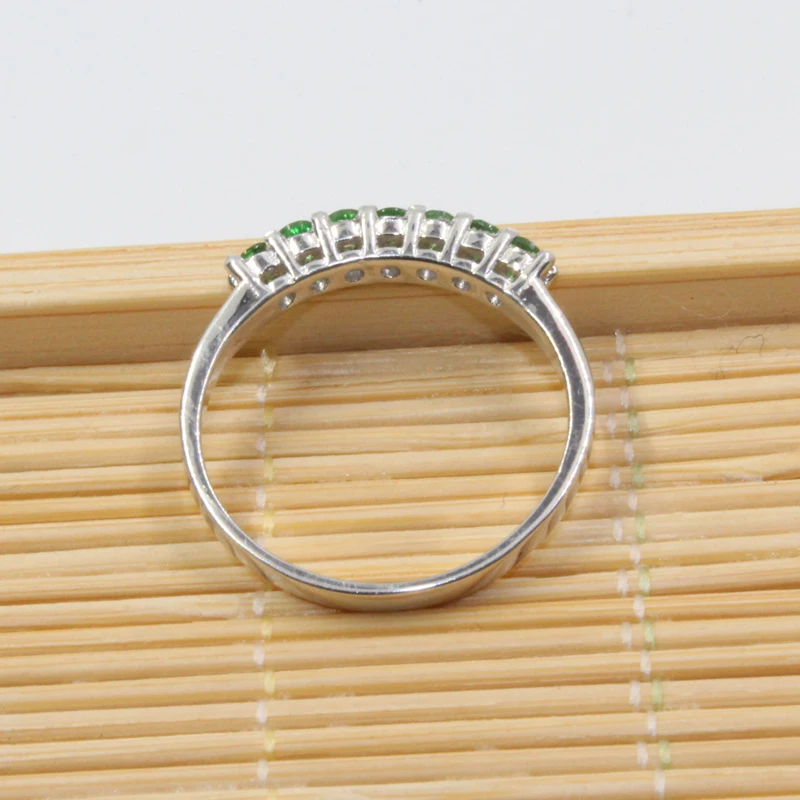 Натуральное кольцо с цаворитом 7 шт 2,2 мм круглая огранка цаворит Серебряные украшения 925 Серебряное кольцо с цаворитом романтический подарок для женщины