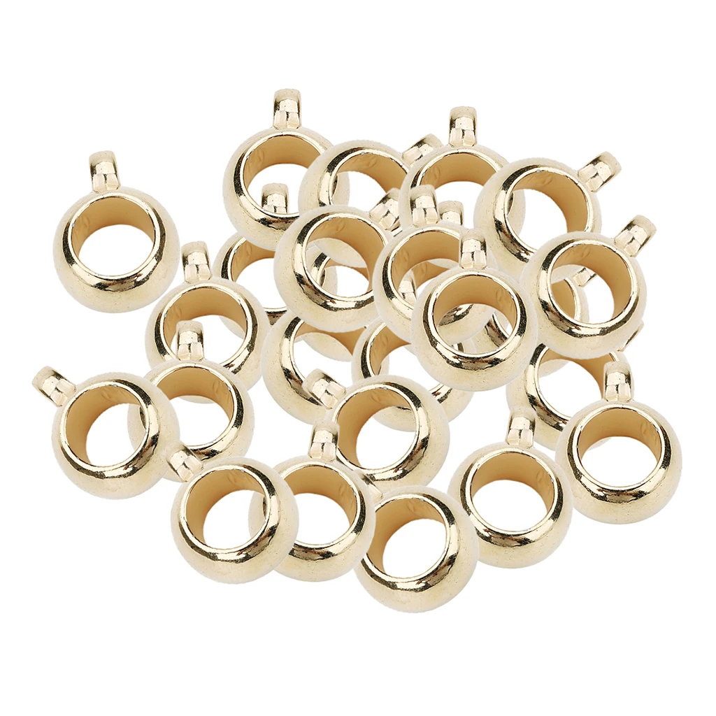 100pcs Metal Plated Pendant Clip Clasp Necklace Connector Bail Beads Large Hole for DIY European Charms Bracelet Jewelry Making