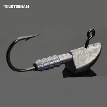 YINGTOUMAN высокоуглеродистой стали прочный 100 шт/партия дешевый противоизносный рыболовный крючок с зазубринами с свинцовой головкой для моря/реки/озера