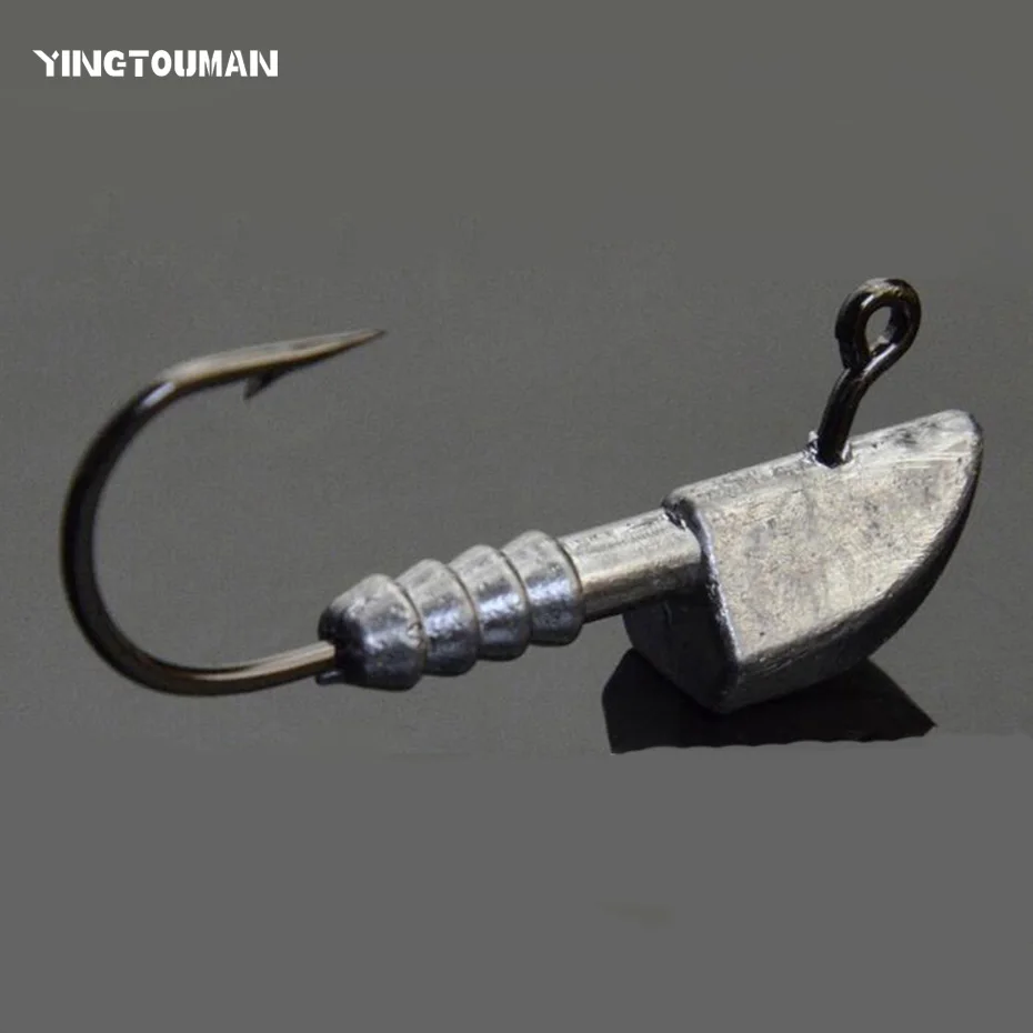 

YINGTOUMAN High Carbon Steel Strong Durable 100PCS/LOT Cheap Antiwear Fishing Hook Barbed With Lead Head For Sea/ River /Lake