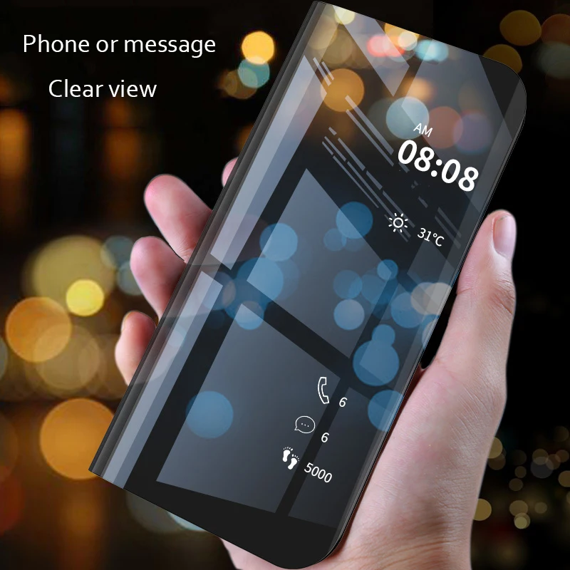 Зеркальный флип чехол для Huawei P Smart P20 P10 Mate 10 20 Plus Pro P9 P8 NOVA 2i 3e Honor V10 9 8 Lite 7A 7C Y7 Y6 Y5 Prime