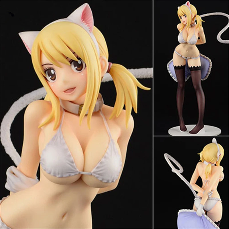 

[PCMOS] 2016 New Anime Fairy Tail Lucy Heartfilia White Cat Gravure Style 1/6 Scale Figure No Box Free Shipping 5834-L
