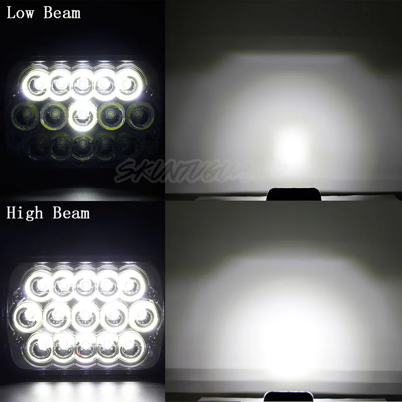 2 шт. 5x7 дюймов светодиодный фар 6x7 &quotпрямоугольный Offroad Trucklight Высокая ближнего