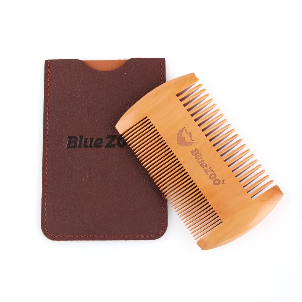 

New Men Maquiagem Wooden Beard Comb Anti Static Wood Pocket Comb with Fine Coarse Teeth For Beard Hair Mustaches Beard Hair Comb