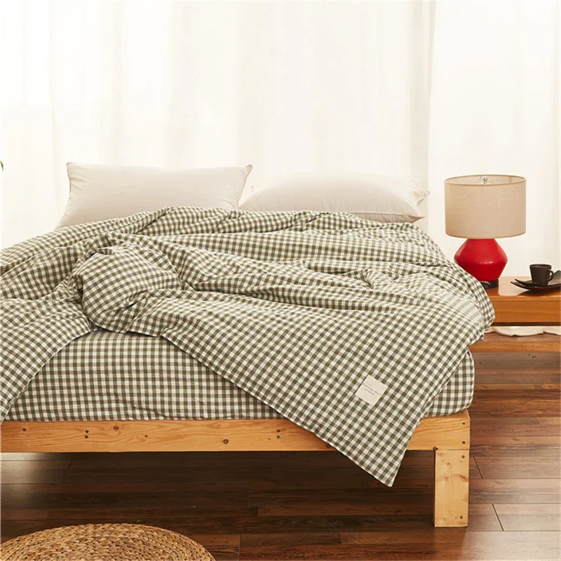 

Stylish Green Little Plaid Pattern 100% Cotton Bedding Single Product Home Textiles 1 PC Environmental Printing And Dyeing Soft