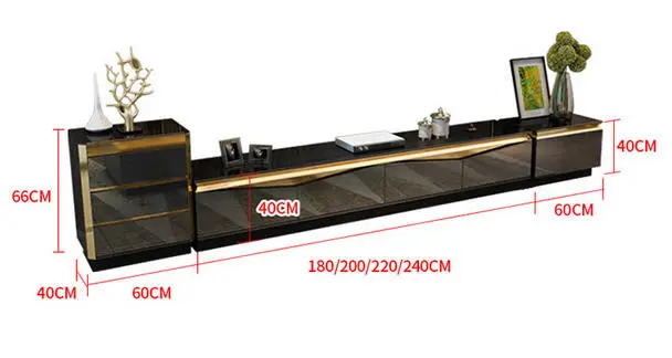 طاولة شاي الأسود/الأبيض المعيشة غرفة التلفزيون حامل شاشة mueble stalinite الذهب الفولاذ خزنة من الصلب + منضدة تليفزيون + القهوة سنترو الجدول