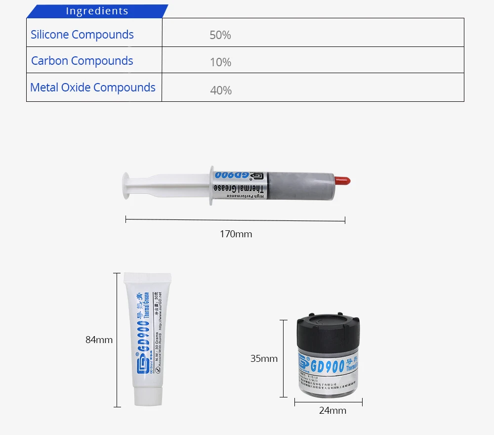 10 шт. 30 г GD900 теплоотвод термопаста GD900 термопаста Для процессора/процессоров штукатурка для радиатора кулер водяное охлаждение