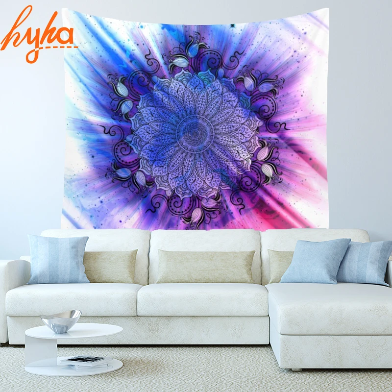 

Hyha 130x150cm Mandala Moroccan Style 100% Polyester Tapestry Hexagonal Flower Geometric Extension Decorative Wall Hanging
