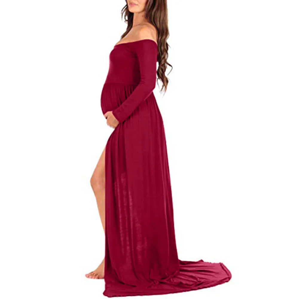 Весенние Повседневные платья из хлопка для беременных; платье без рукавов с длинными рукавами и длиной до щиколотки; однотонное прямое платье для беременных; платье естественного цвета