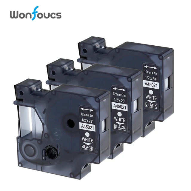 Special Offers 3 Packs Compatible Dymo D1 Tapes 45021 12mm White On Black Cassette For Label Managers Labeller Laminated Printer Ribbons Special Offers 3 Packs Compatible Dymo D1 Tapes 45021 12mm White On Black Cassette For Label Managers Labeller Laminated Printer Ribbons