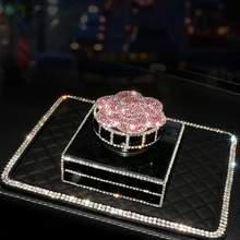 Стильный милый автомобильный освежитель воздуха с кристаллами и цветами, украшение для автомобиля, Женские однотонные аксессуары для автомобиля