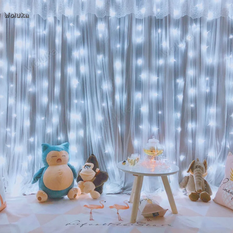 

Lantern Curtain Lighting Live background decorative lights teen Birthday Room layout CD50 W02