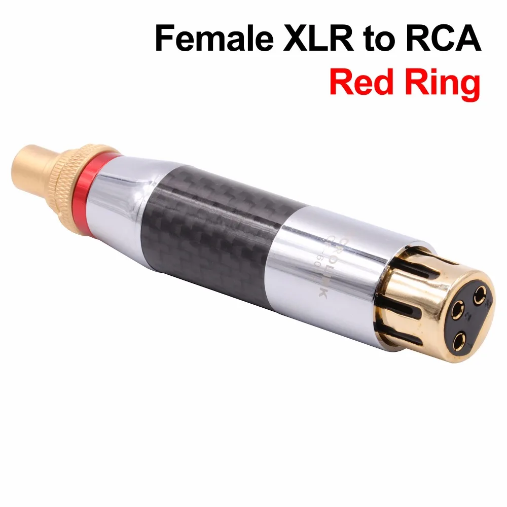 3Pin Женский Мужской баланс XLR на Женский RCA конвертер разъем Hifi аудио штекер Адаптер углеродное волокно позолоченный латунный проводник