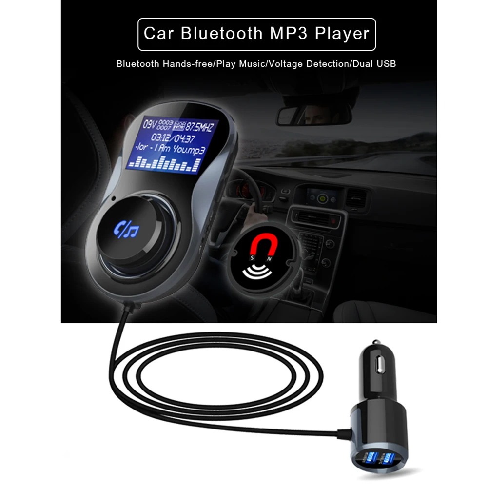 Автомобильный Bluetooth FM аудио передатчик автомобильный комплект MP3-плеер беспроводной громкой Bluetooth комплект с ЖК-дисплеем