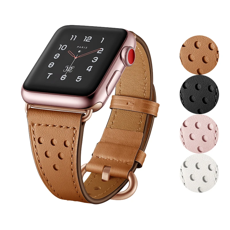 

Genuine Leather watch strap for apple watch 4 band 44mm 42mm 38mm belt high quality bracelet for iwatch series 4/3/2/1 40mm