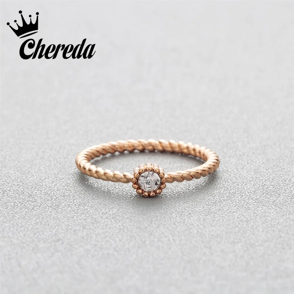 

Chereda Simple Design Rings For Women Rhinestones Silver Gold Color Trendy Ring Party Birthday Jewelry 1pc Classic Accessories