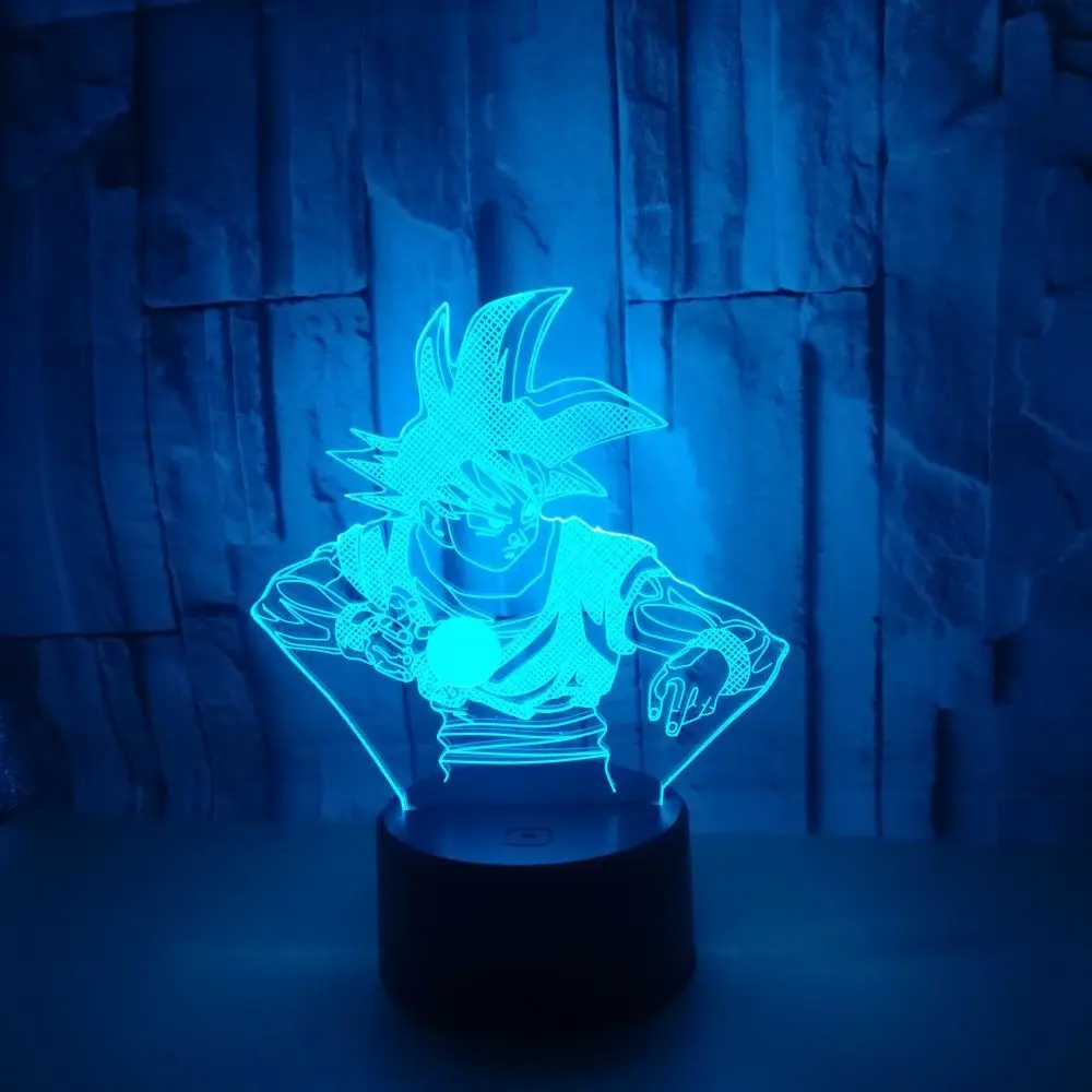 Dragon Ball Z Сон Гоку 3D светодиодный ночник Dragon Ball Lamp7 цветов Изменение Настольная лампа украшения дома Dropshopping