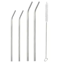 4 шт многоразовые, для питья соломенная соломка из нержавеющей стали с 1 чистящей щеткой набор для кружек соломинки домашние вечерние аксессуары для бара