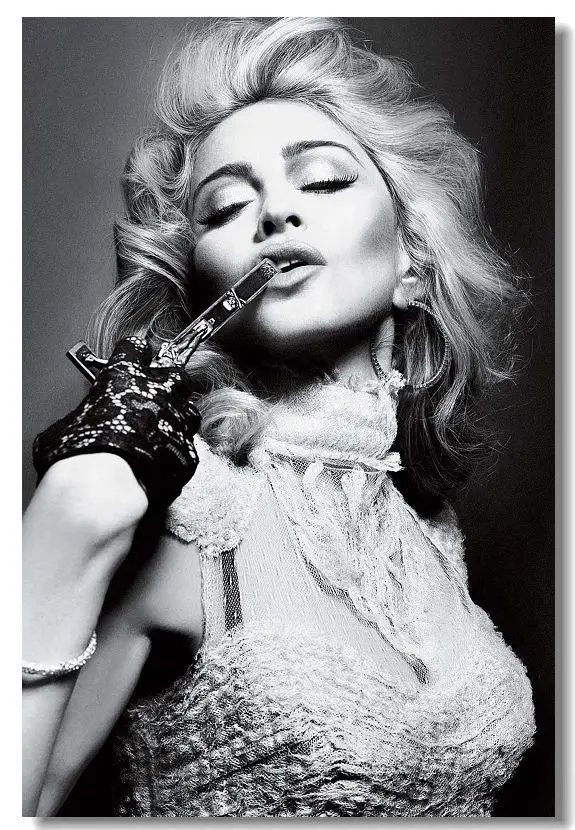

Canvas Poster Silk Fabric Hot Madonna Singer Girl Classical Stylish Custom Fashion Tatoo On Poster Print