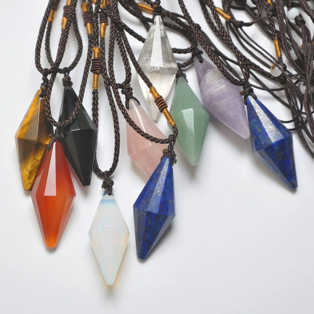 

Aventurine/Carnelian/Tigereye/Opal/Lapis Stone Adjustable Nylon Rope Braid Necklace Jewelry 1PCS F420-F428