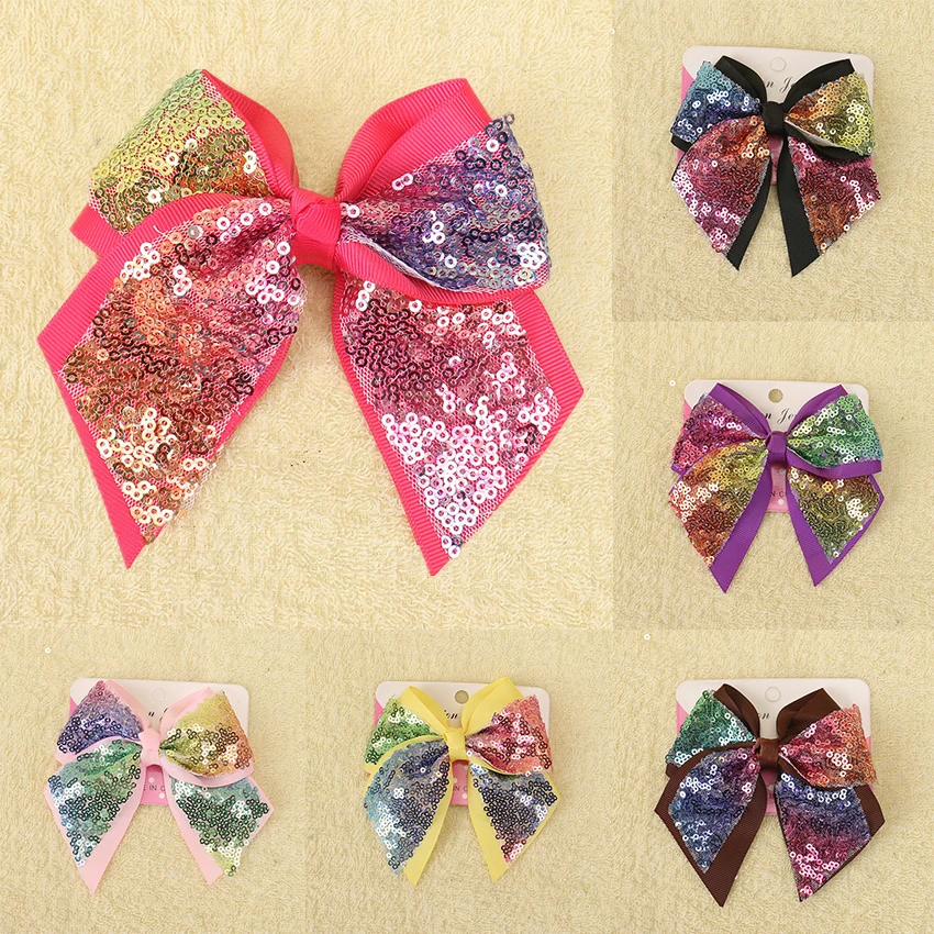 

5-inch Handmade Hair Bows Hairgrips Kids Hair Accessories Graffiti Ribbon party Bow Hair Clips For Girls Princess
