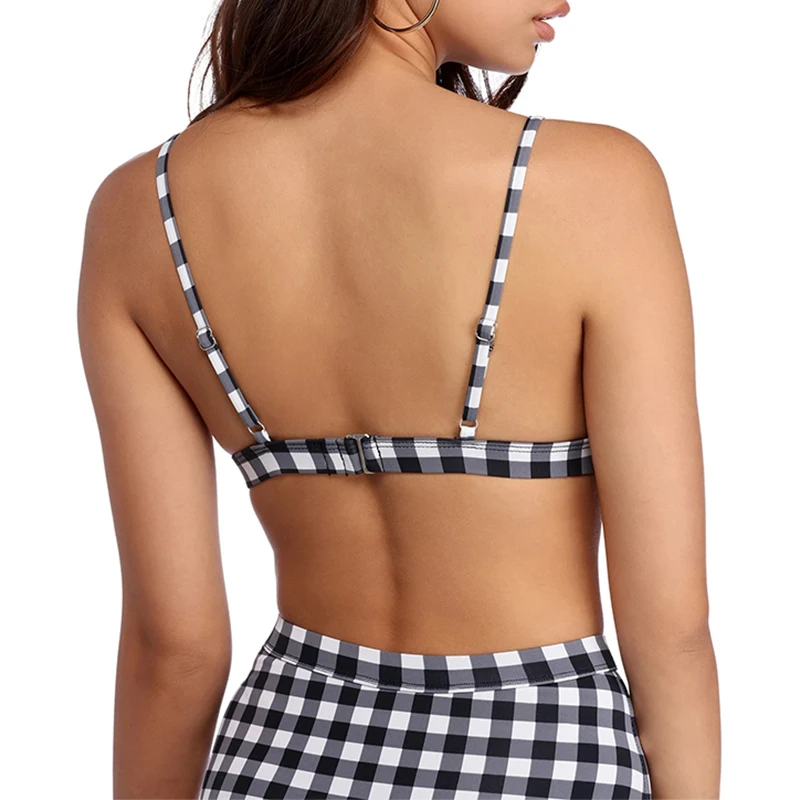 checkered high waisted bikini