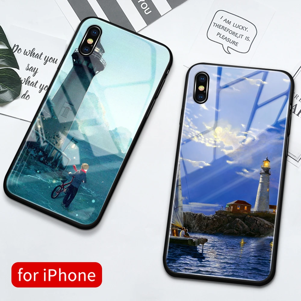 Стеклянный чехол для iPhone 12 pro задняя крышка iphone 7 6 6s 8 Plus X XS Max XR 11 max SE2|Бамперы| |