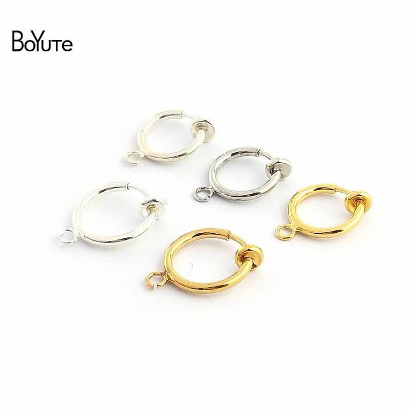 BoYuTe 10Pcs 11MM 13MM No Pierced Ear Clip Hoops Ear Cuff Earrings Diy Hand Made Jewelry Accessories (3)