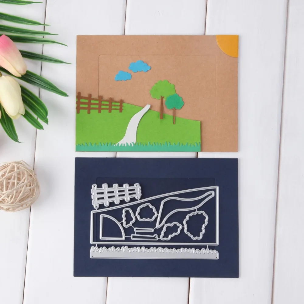 Hemere 84*142MM Village Frame Metal Cutting Die Scrapbooking Embossing Stencil Card For DIY Invitation Album Book Decoration | Дом и сад